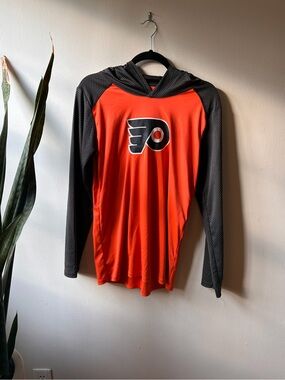 NHL Philadelphia Flyers Orange and Black Hoodie Top